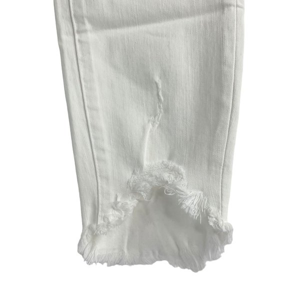 KanCan Jeans Women's SZ 29 White Distressed Fray Ankle Stretch Skinny Crop $78 - Picture 4 of 12
